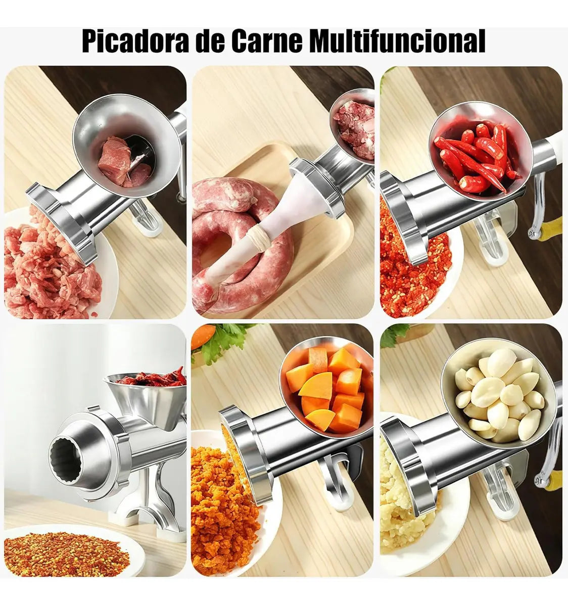 Molino de Carne Manual con Embutidor
